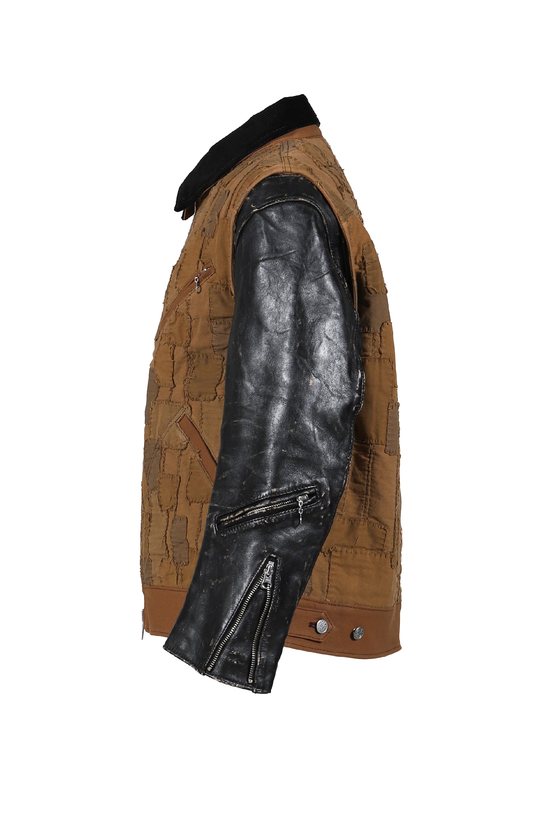 SHEEP LEATHER JACKET / BRW/BLK