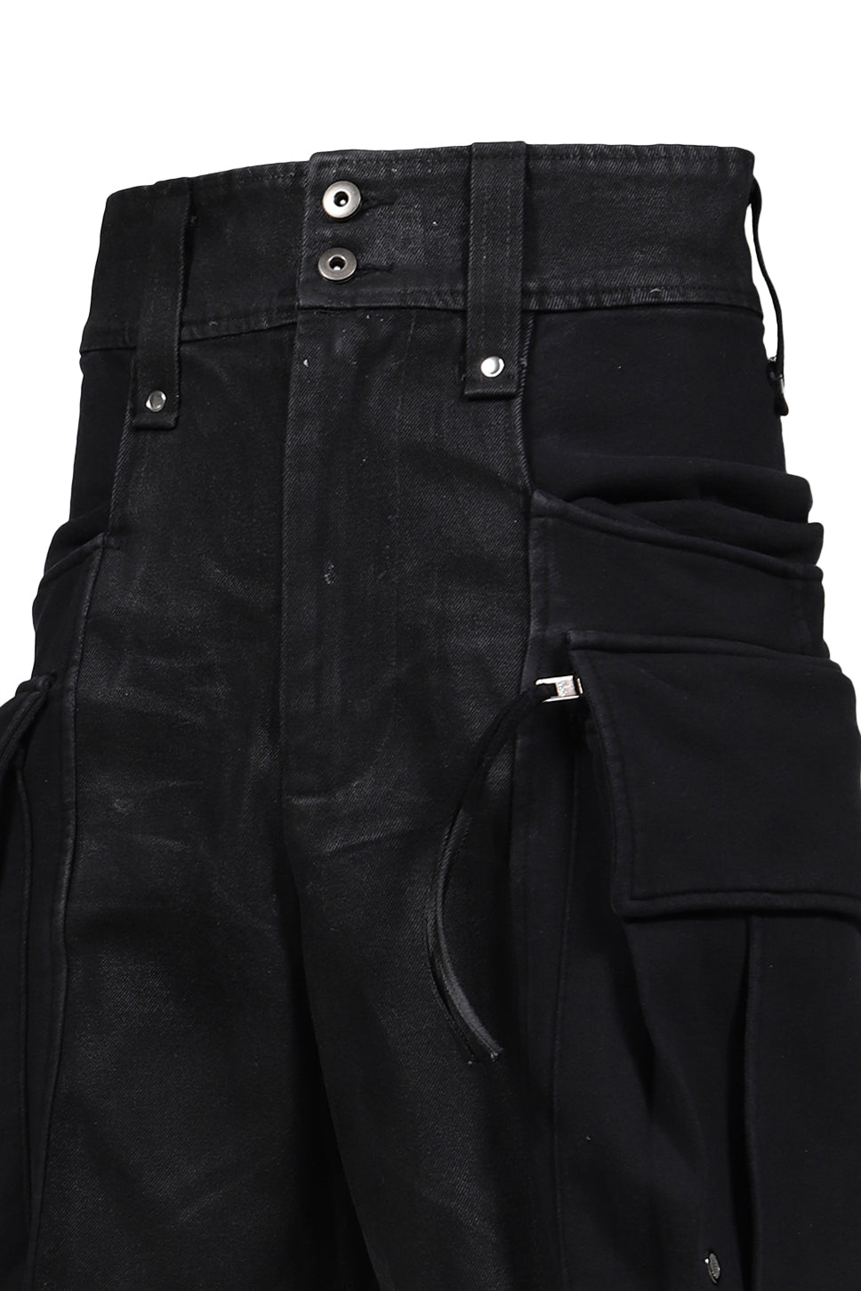COMBAT SHORT JERSEY & DENIM / BLK BLK