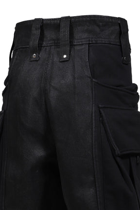 COMBAT SHORT JERSEY & DENIM / BLK BLK