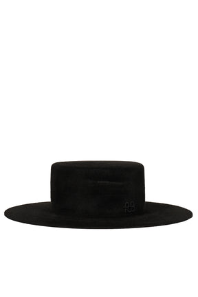 DOUBLE CHAIN STRAP CANOTIER HAT / BLK