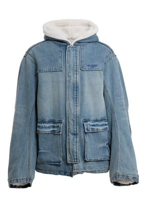 WE11DONE FW23 SKY BULKY DENIM JUMPER / SKY -NUBIAN