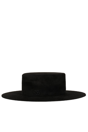 DOUBLE CHAIN STRAP CANOTIER HAT / BLK