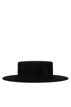 DOUBLE CHAIN STRAP CANOTIER HAT / BLK