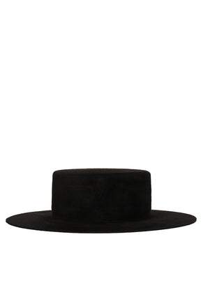 DOUBLE CHAIN STRAP CANOTIER HAT / BLK