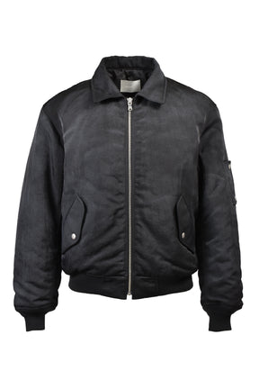 FUZZY LEO COLLAR BOMBER / BLK
