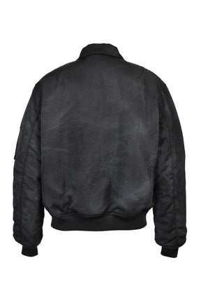 FUZZY LEO COLLAR BOMBER / BLK