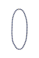 BLUE HALO TENNIS NECKLACE  / BLUE