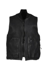 RUSTIC EDGED CLASSIC VEST / BLK