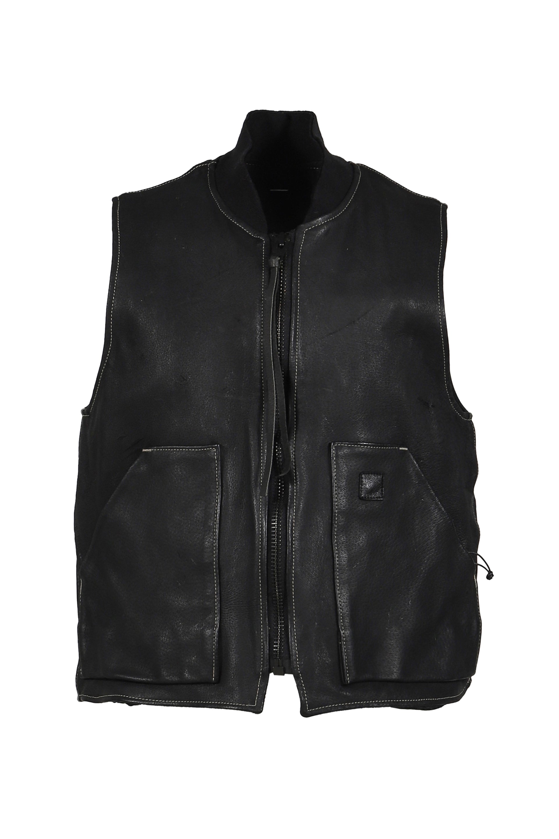 RUSTIC EDGED CLASSIC VEST / BLK