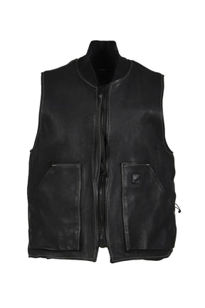 RUSTIC EDGED CLASSIC VEST / BLK