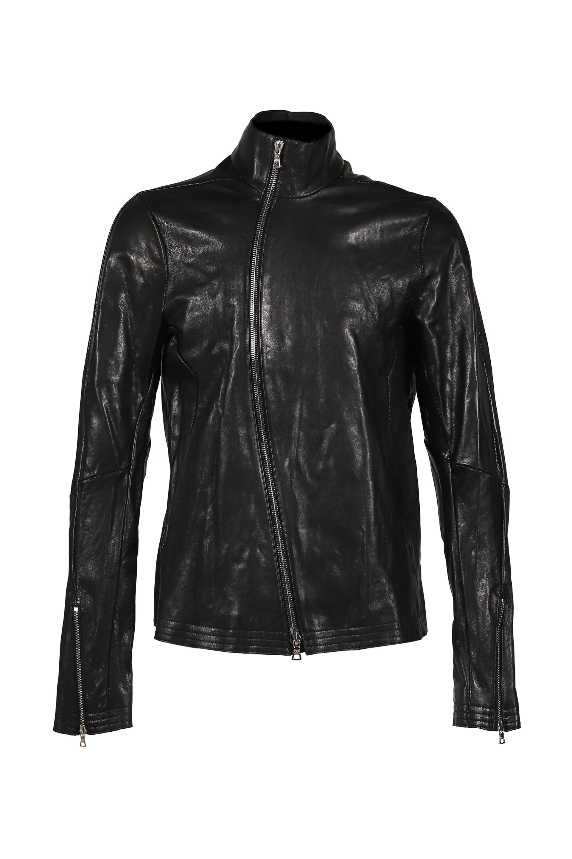 FENCING LEATHER JACKET / BLK
