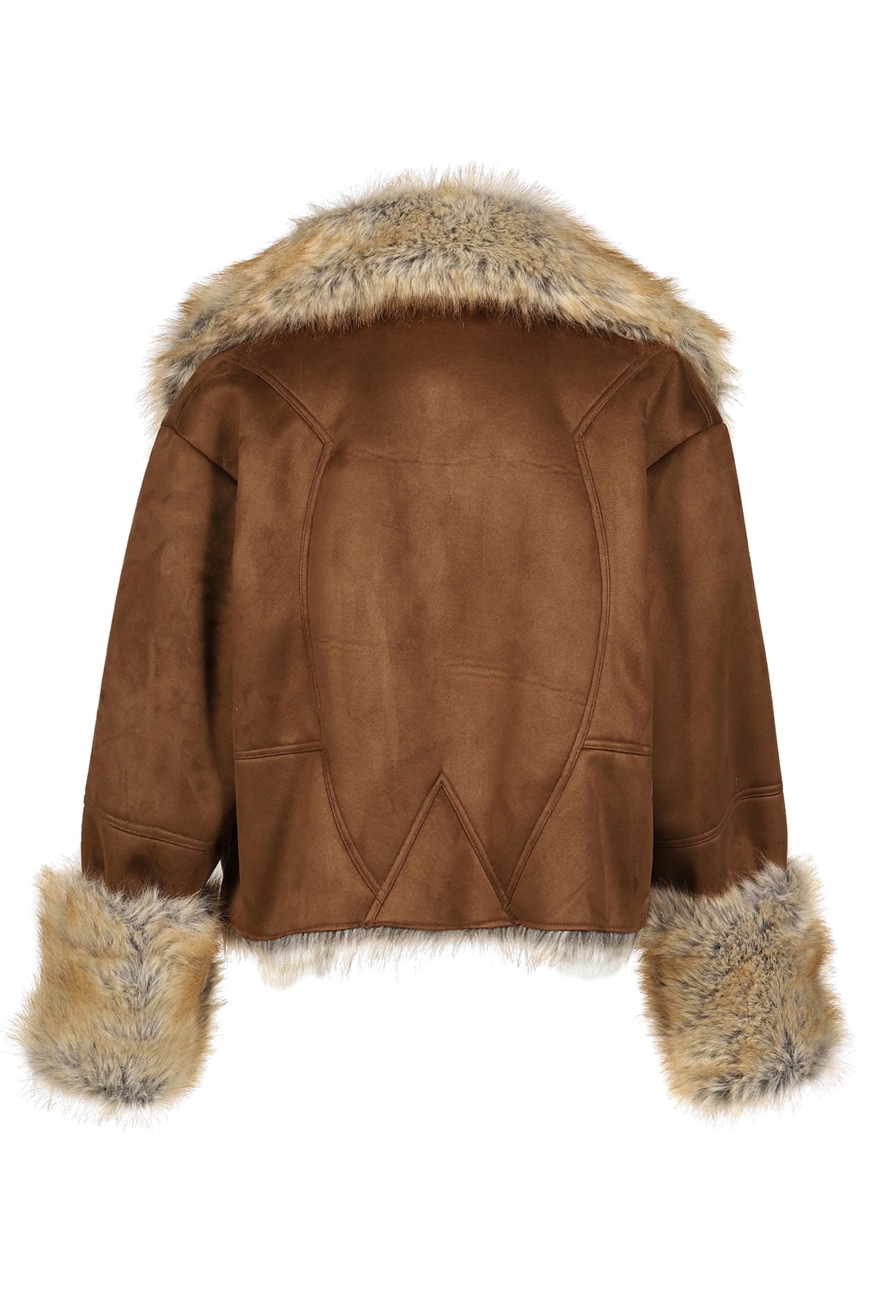 FUR TRIM COAT / BRW