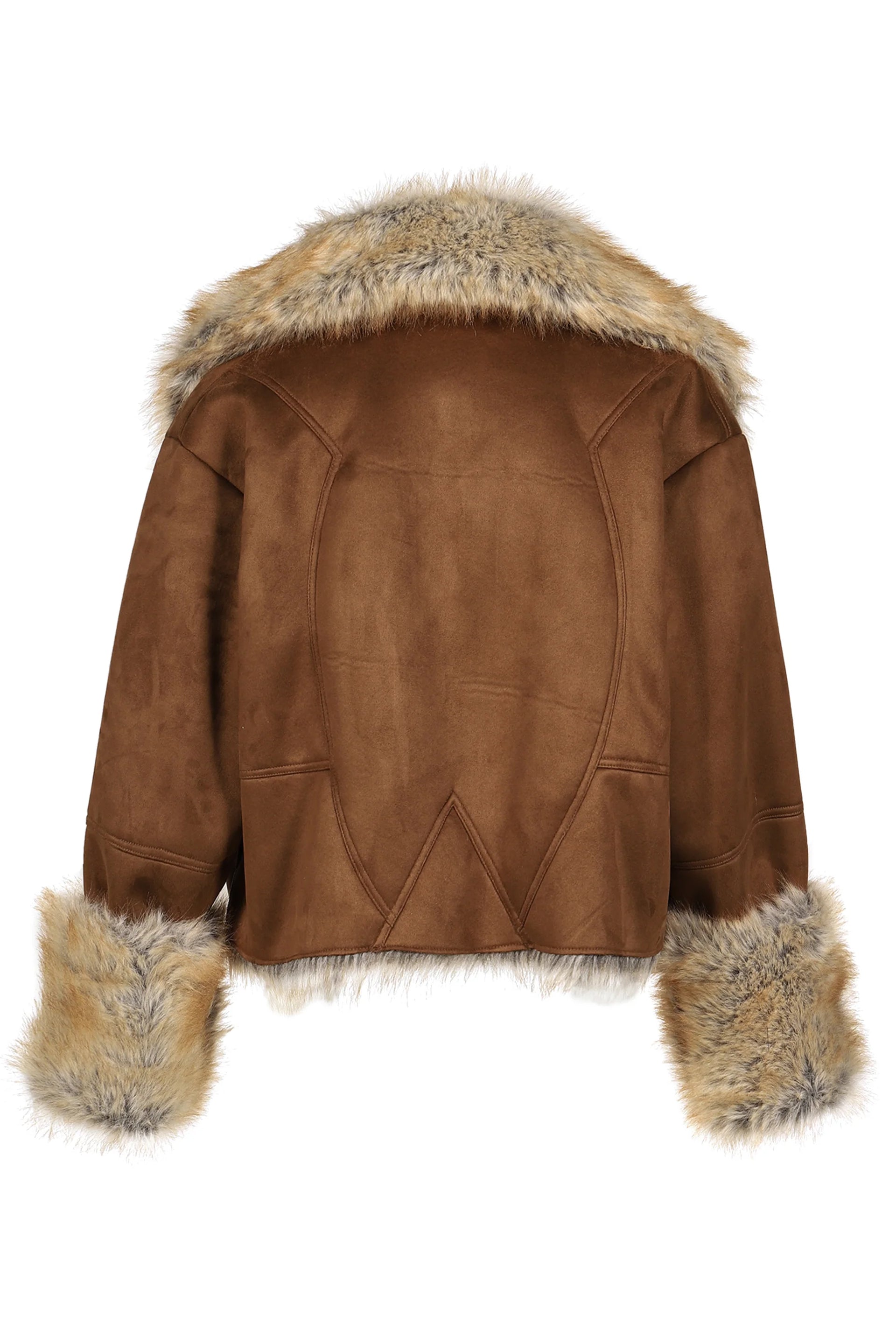 FUR TRIM COAT / BRW
