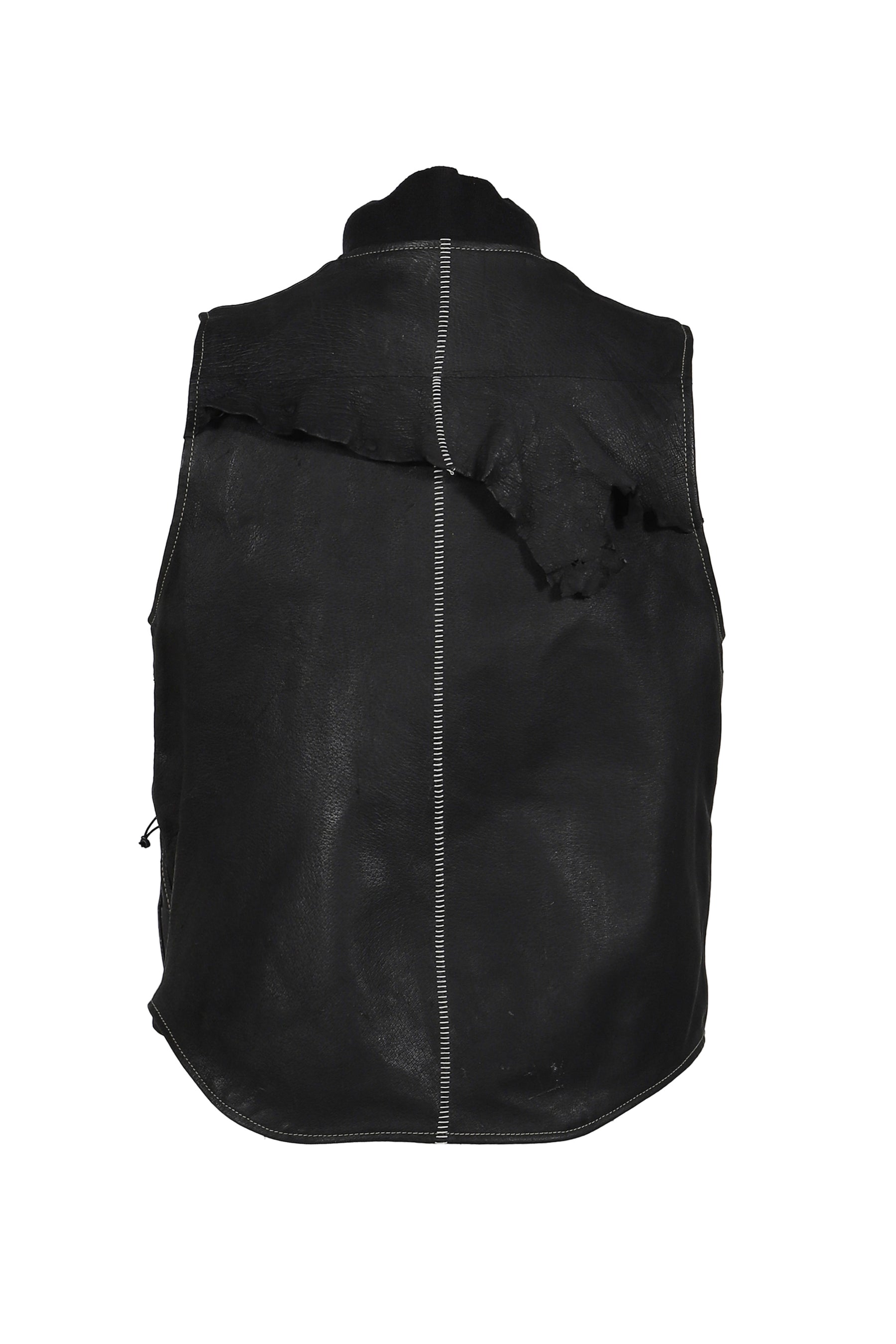 RUSTIC EDGED CLASSIC VEST / BLK