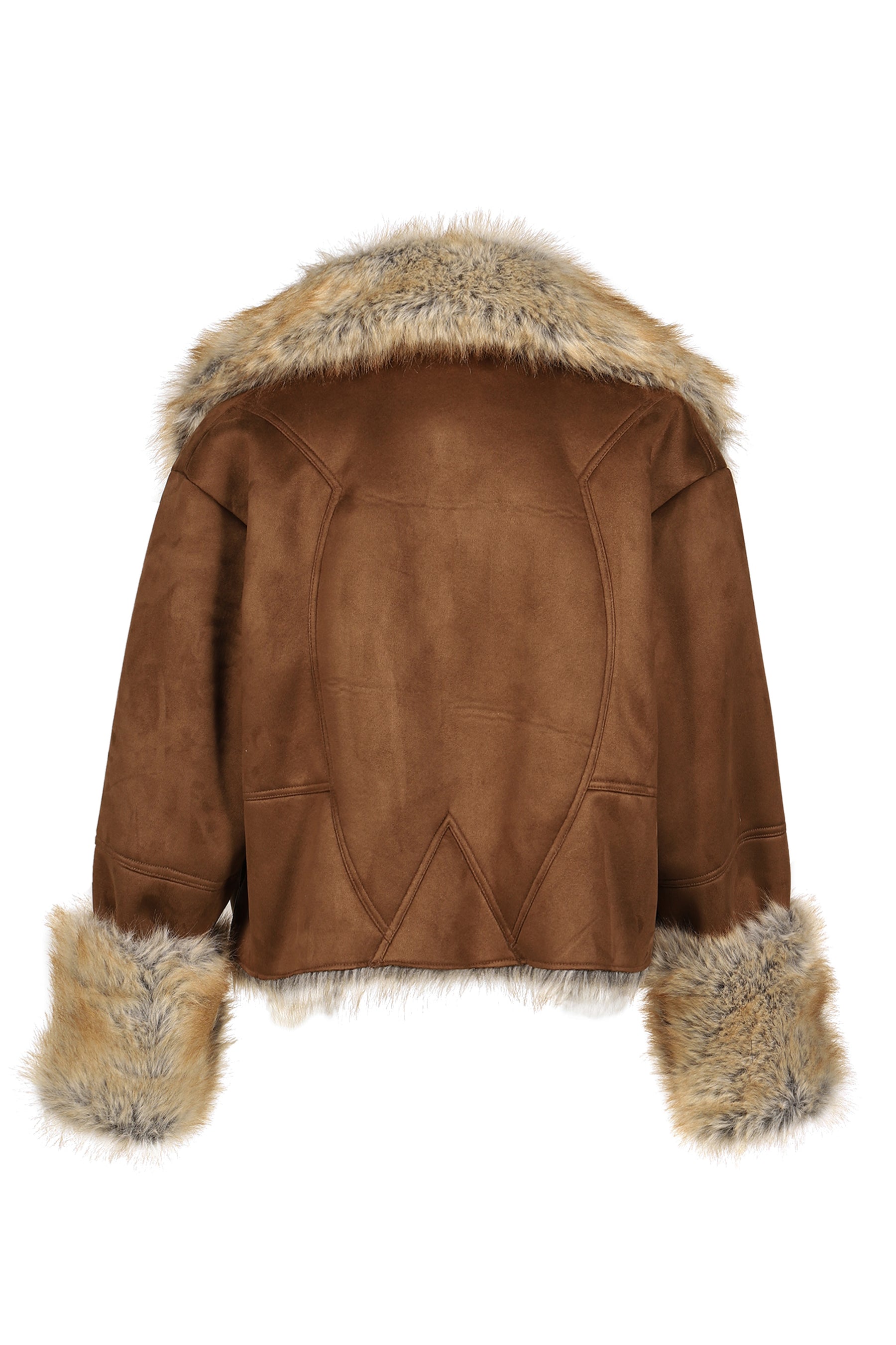 FUR TRIM COAT / BRW