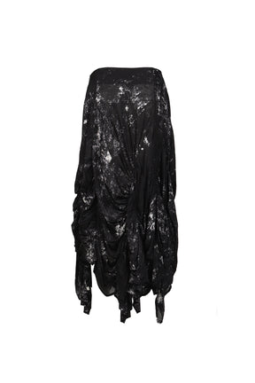 GALAXY PT GATHER SKIRT / BLK