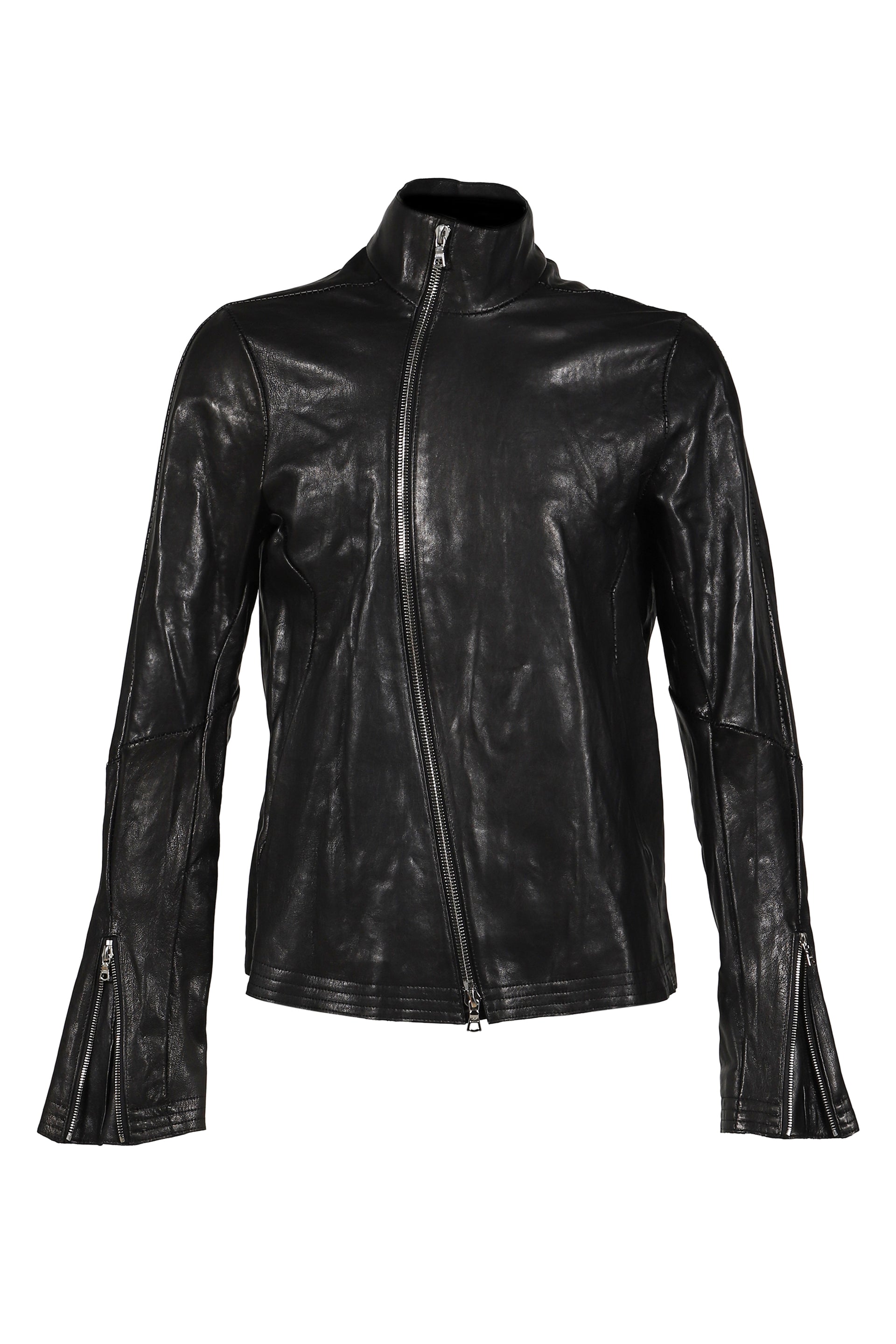 FENCING LEATHER JACKET / BLK
