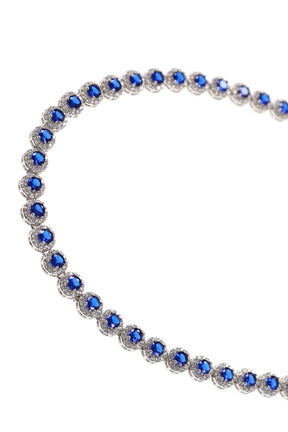 BLUE HALO TENNIS NECKLACE  / BLUE
