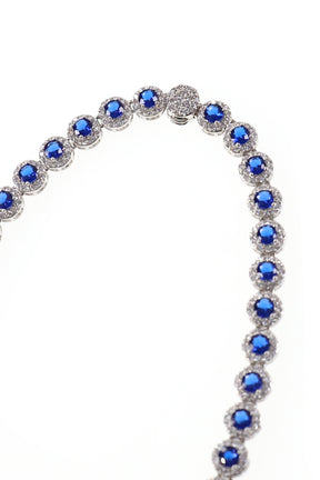 BLUE HALO TENNIS NECKLACE  / BLUE