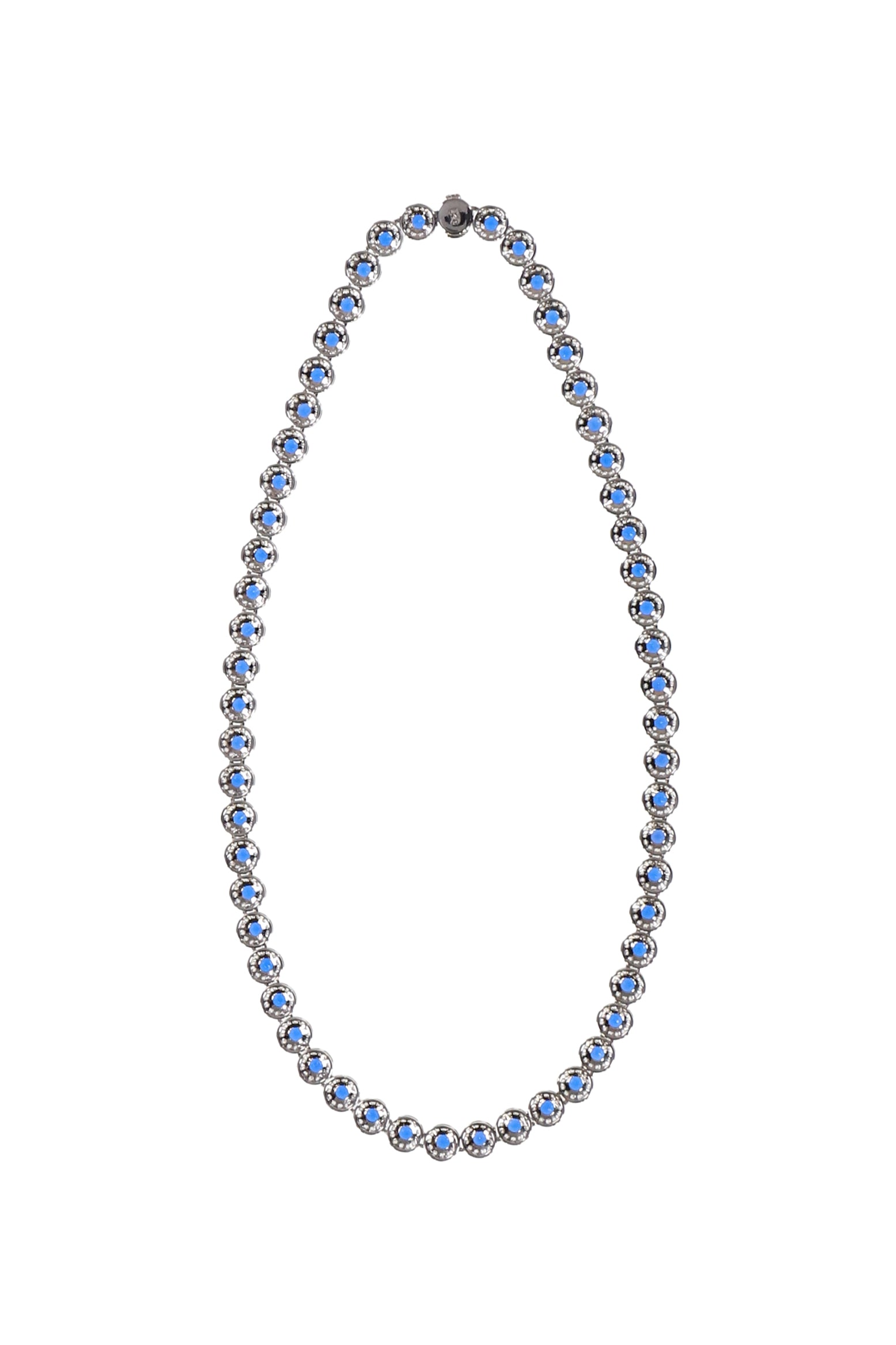 BLUE HALO TENNIS NECKLACE  / BLUE