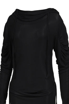 GALLIANO VIBES HOODIE T-DRESS / BLK