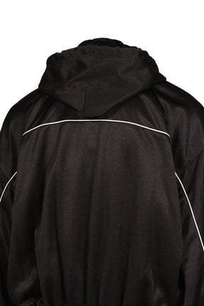 BLACK HYBRID WASHED FAUX LEATHER JACKET / BLK