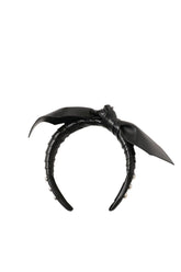 LEATHER WRAPPED HEADBAND  / BLK