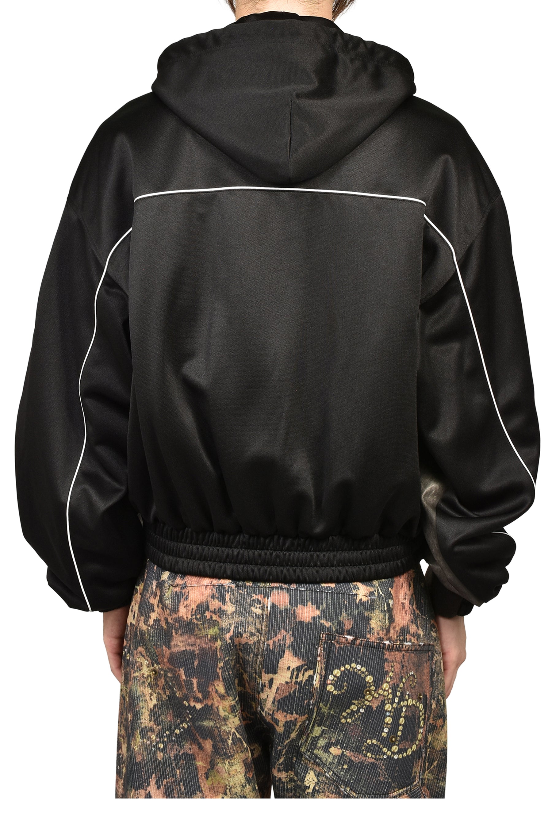 BLACK HYBRID WASHED FAUX LEATHER JACKET / BLK