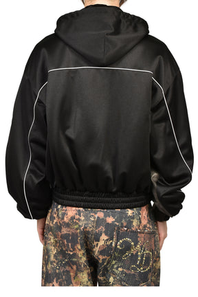BLACK HYBRID WASHED FAUX LEATHER JACKET / BLK