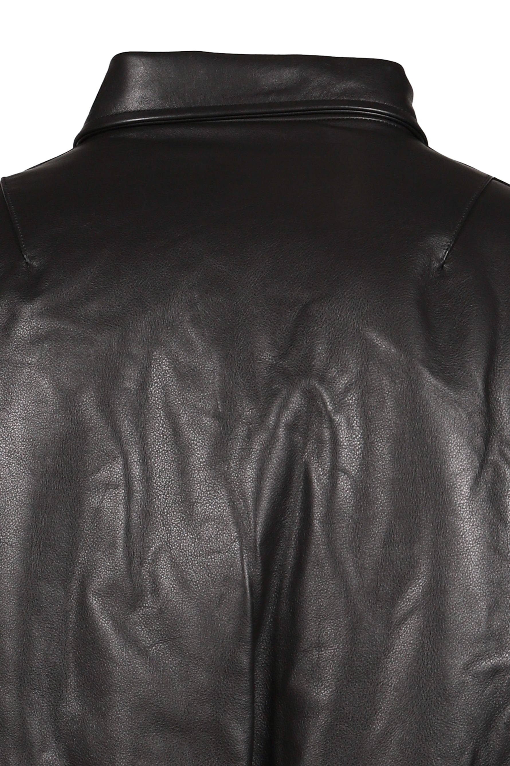 REVERSIBLE LEATHER BOMBER / BLK/ORG