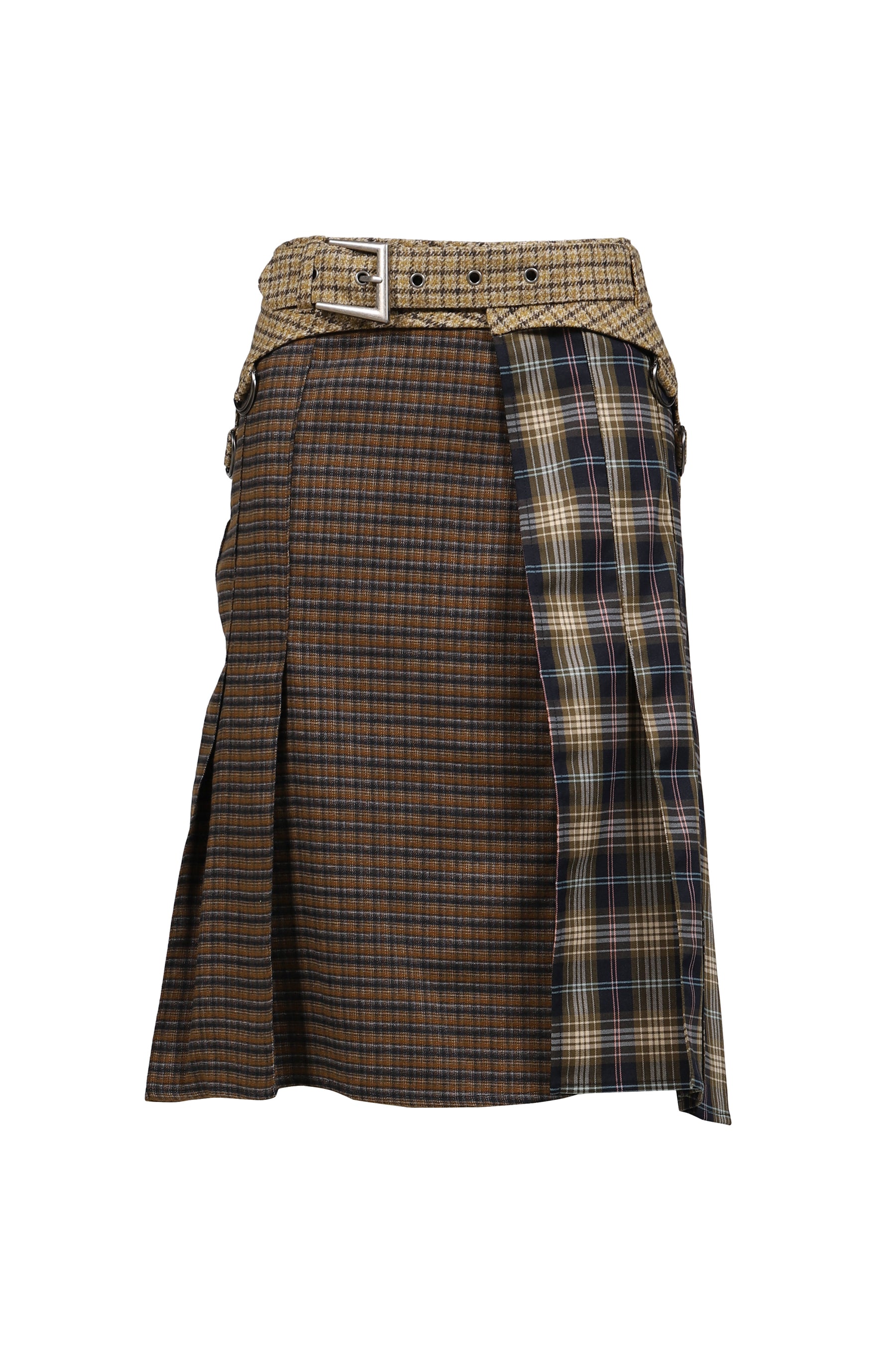 UNISEX MULTI CHECK COMBO SKIRT / MULTI
