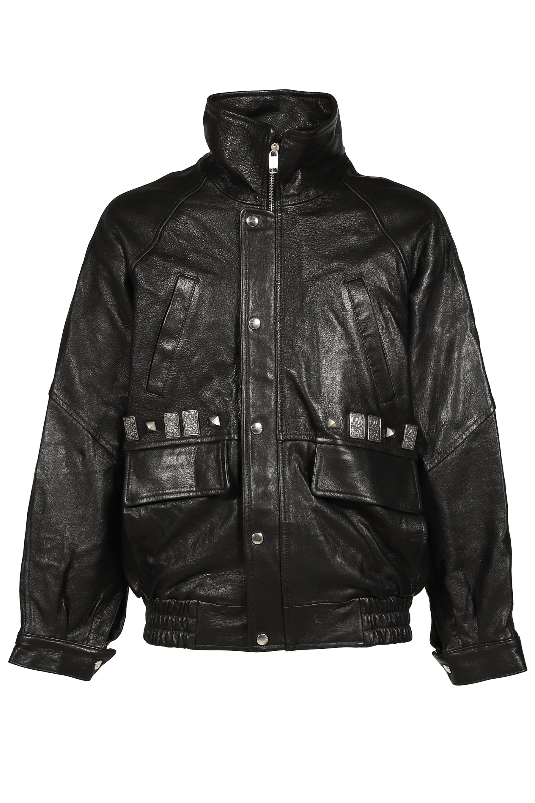 PRINCE PHILLIP’S CHILDHOOD STUDDED LEATHER JACKET / BLK
