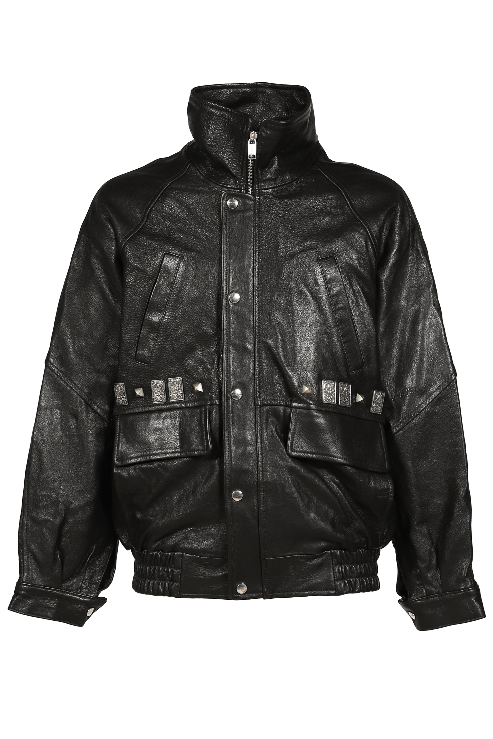 PRINCE PHILLIP’S CHILDHOOD STUDDED LEATHER JACKET / BLK