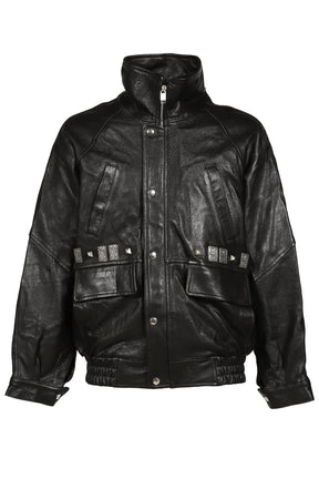 PRINCE PHILLIP’S CHILDHOOD STUDDED LEATHER JACKET / BLK
