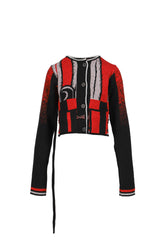 SPORTY KNIT CARDIGAN / RED