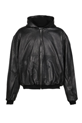 LEATHER UNDERGROUND JACKET  / BLK