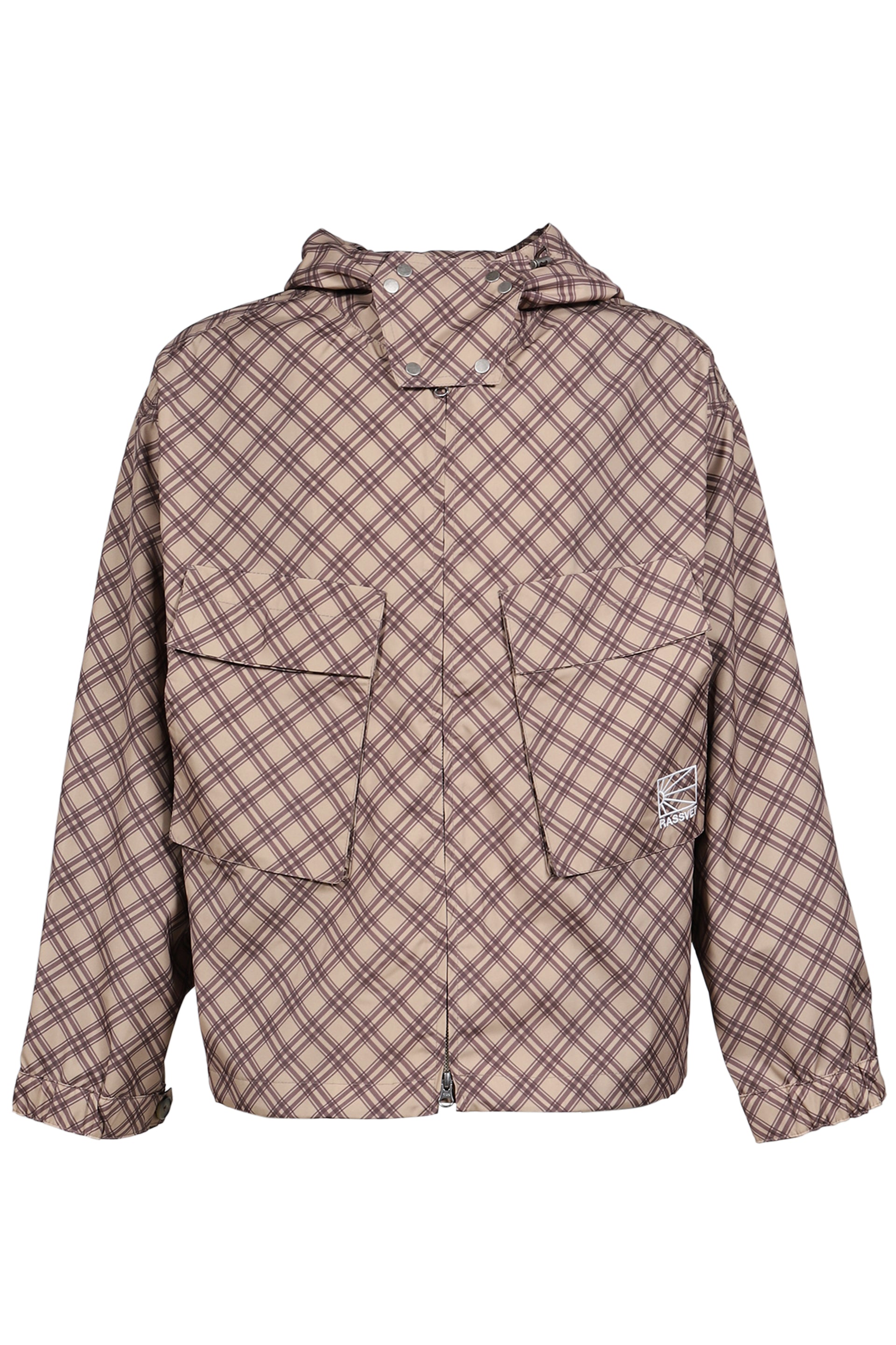 POLY TARTAN HOODED JACKET WOVEN / BRW