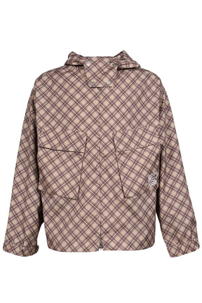 POLY TARTAN HOODED JACKET WOVEN / BRW