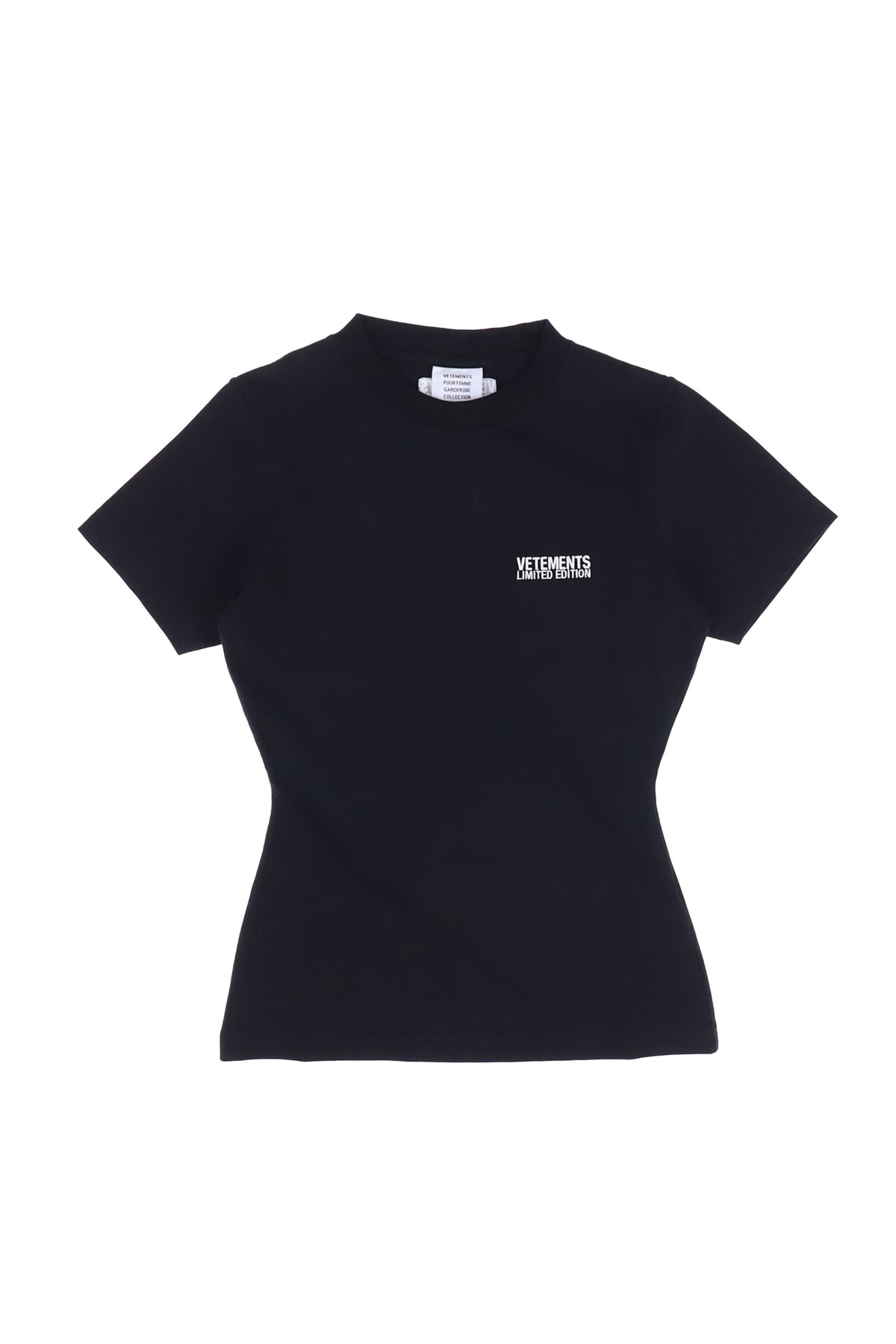 EMBROIDERED LOGO FITTED T-SHIRT / BLK