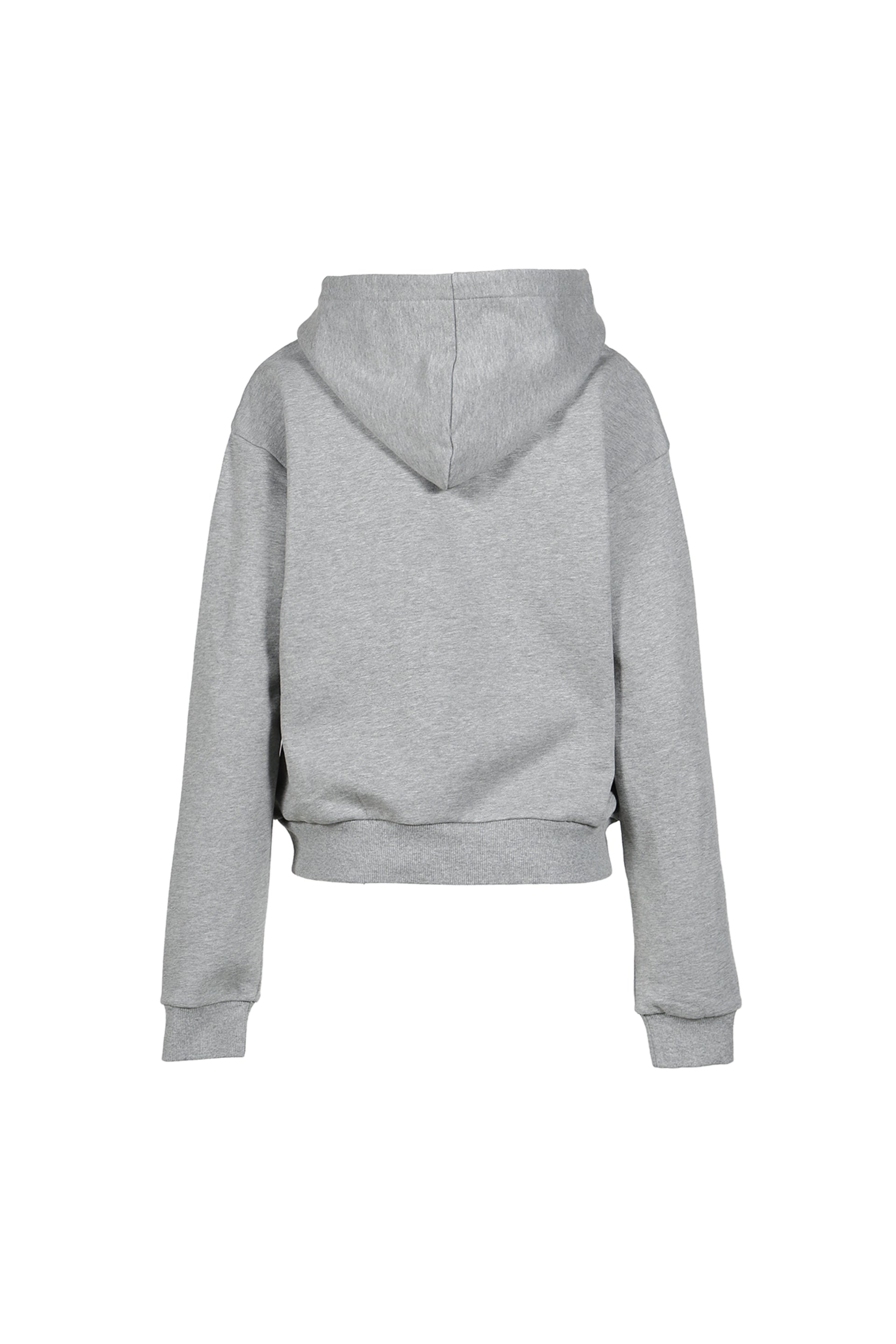 TIE FRONT BOW HOODIE / GRY