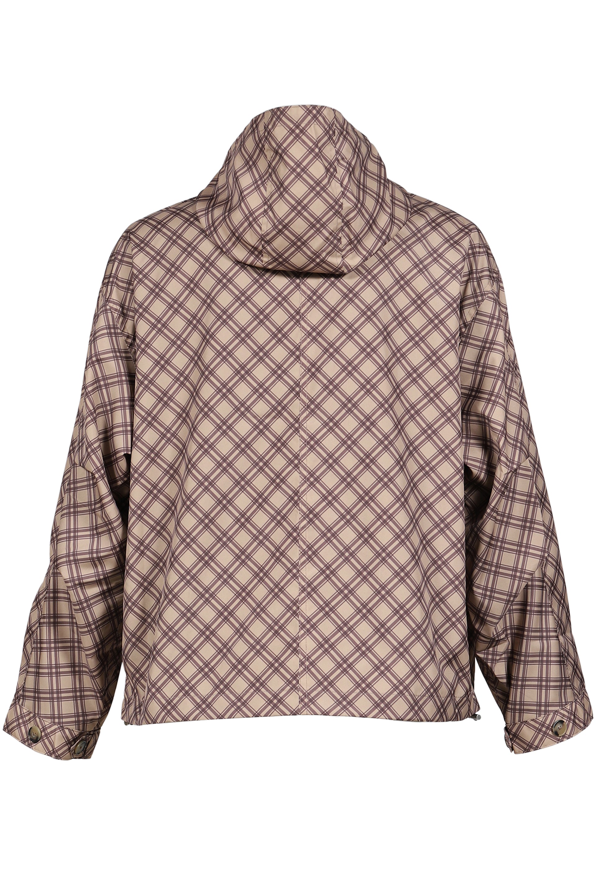 POLY TARTAN HOODED JACKET WOVEN / BRW