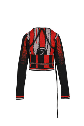 SPORTY KNIT CARDIGAN / RED