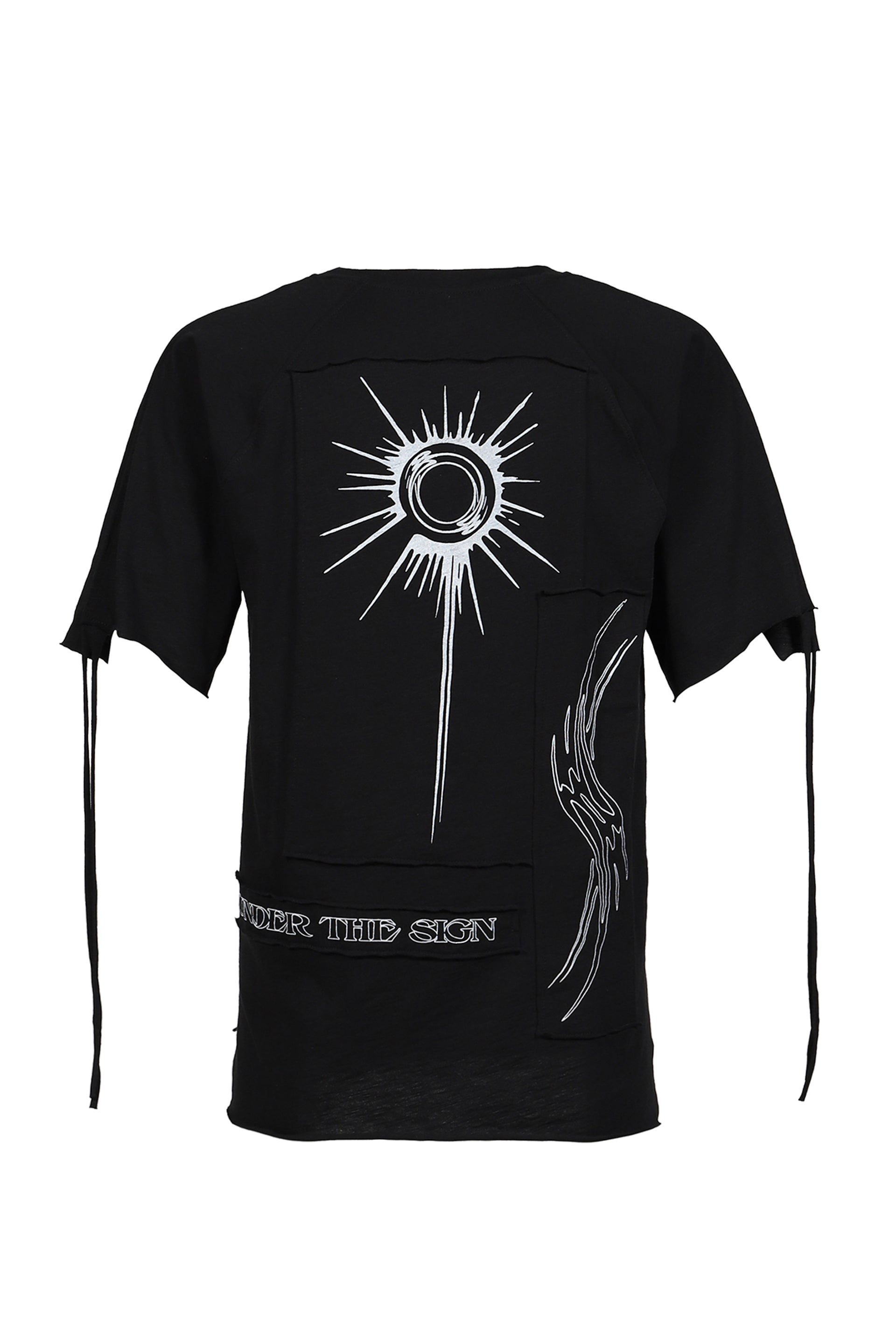 WASTELAND PRINTED PATCHWORK TSHIRT / BLK (WHT PRINT)