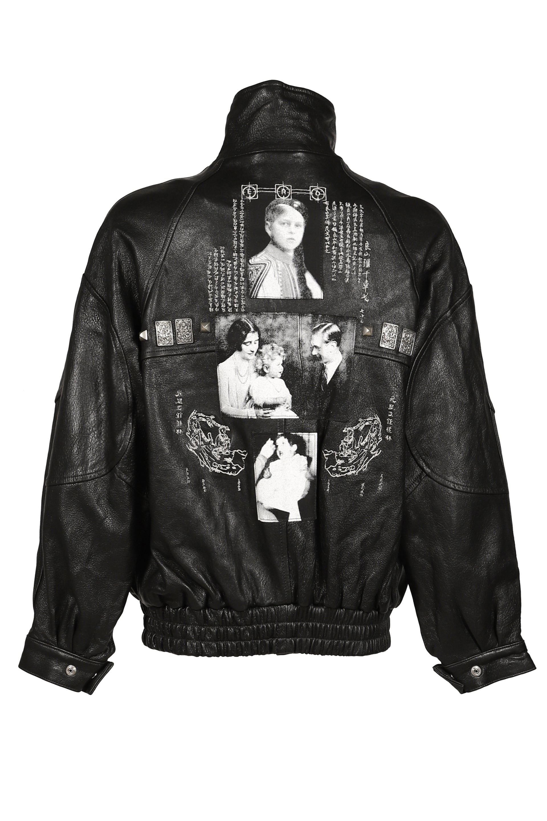 PRINCE PHILLIP’S CHILDHOOD STUDDED LEATHER JACKET / BLK