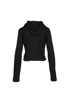 PARRA STUD HOOD CARDIGAN / BLK