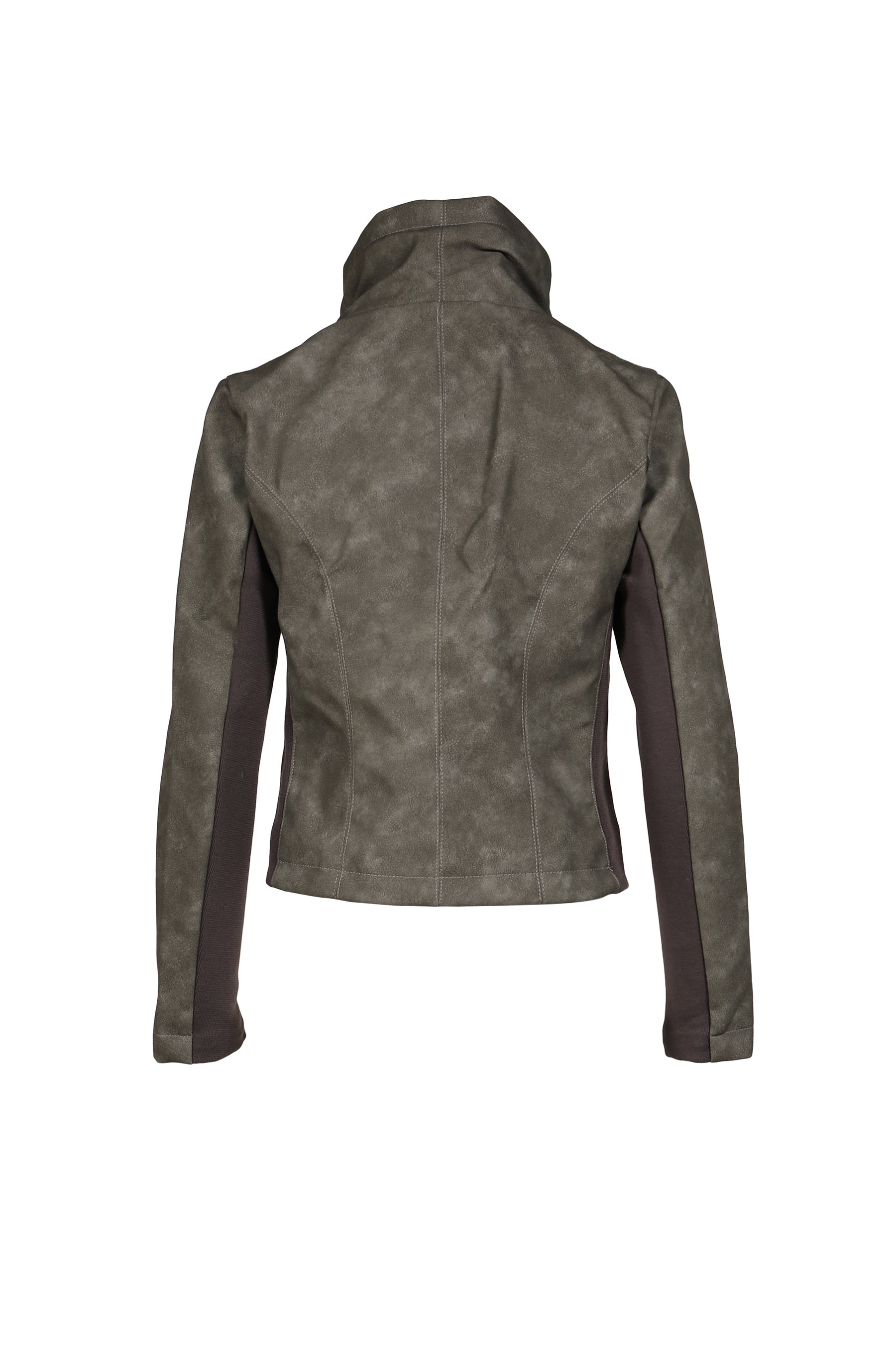 FUNNEL NECK PU JACKET / KAH