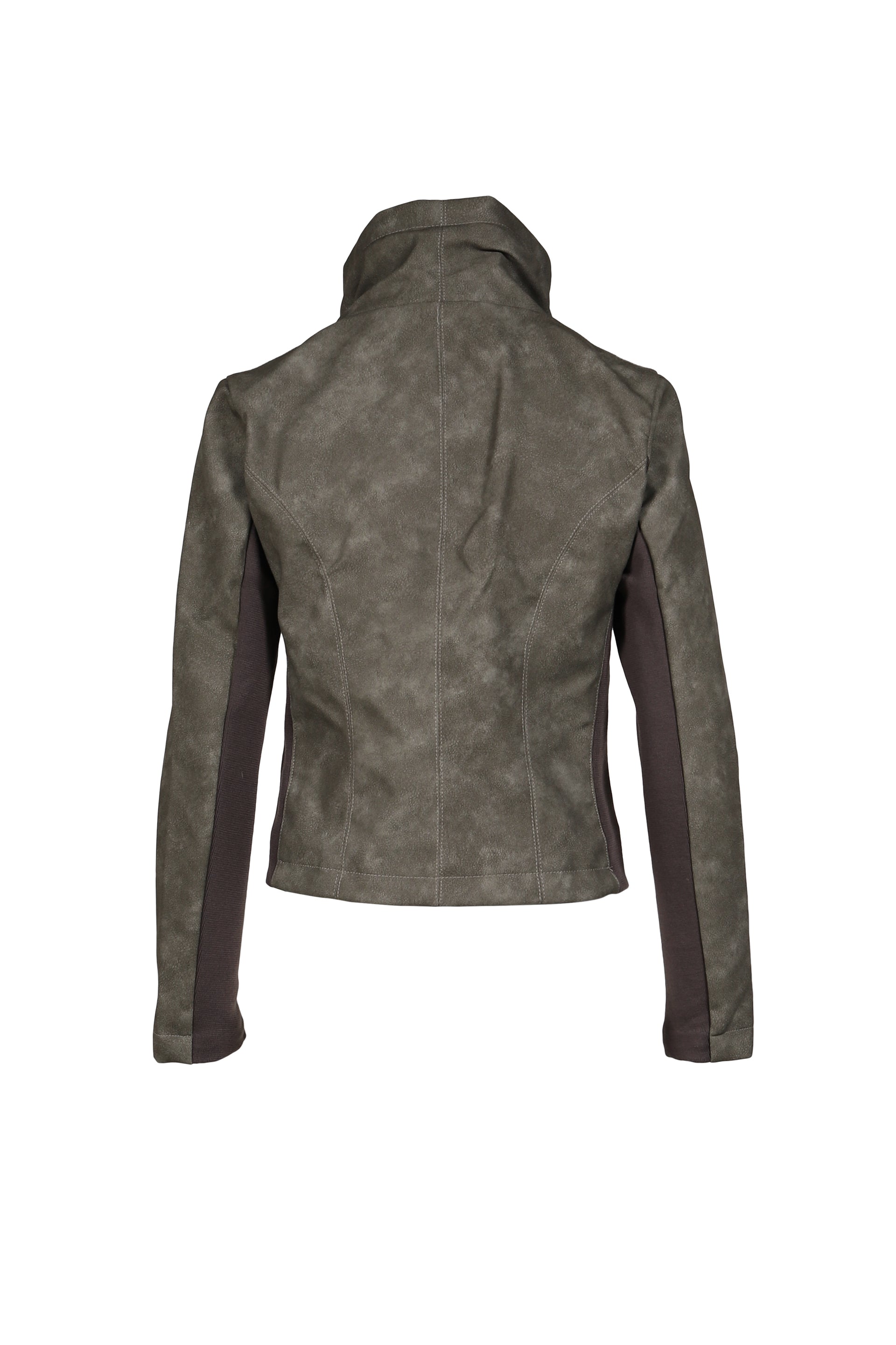 FUNNEL NECK PU JACKET / KAH