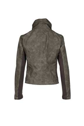FUNNEL NECK PU JACKET / KAH