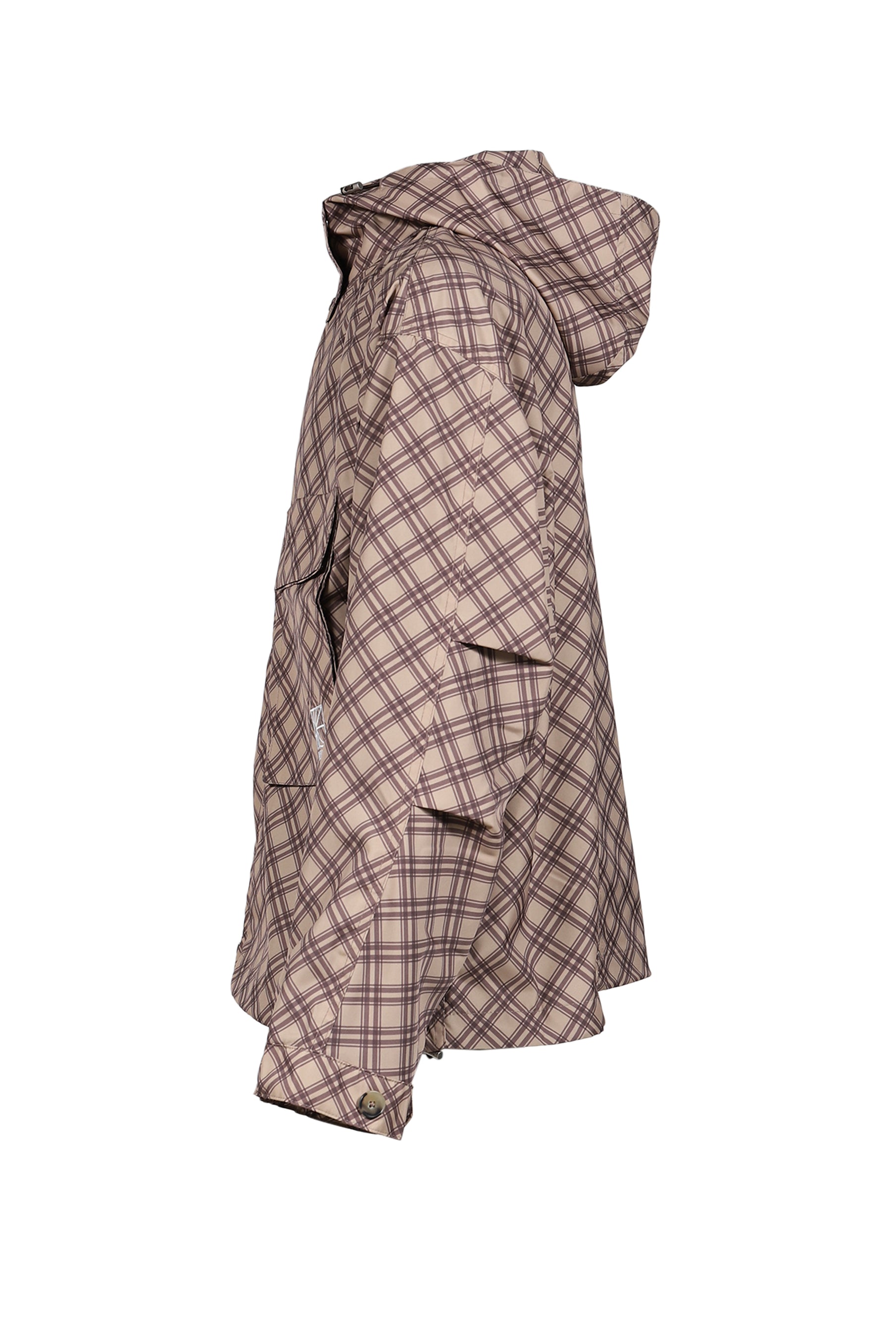 POLY TARTAN HOODED JACKET WOVEN / BRW