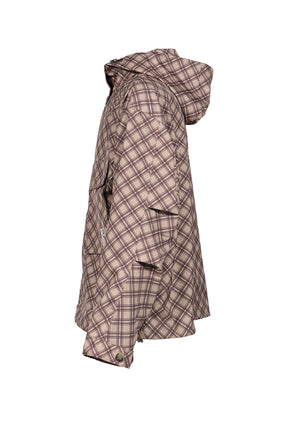POLY TARTAN HOODED JACKET WOVEN / BRW